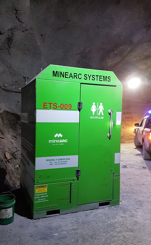 EnviroLAV underground portable mine and tunnel toilet