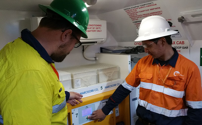 Training Strengthens Mining Safety in Mongolia Underground refuge chamber training